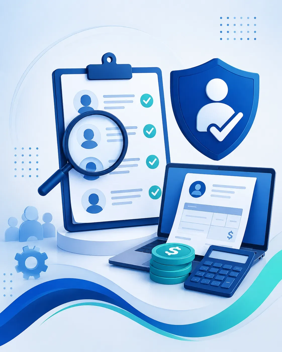 Professionals managing workforce verification and payroll services